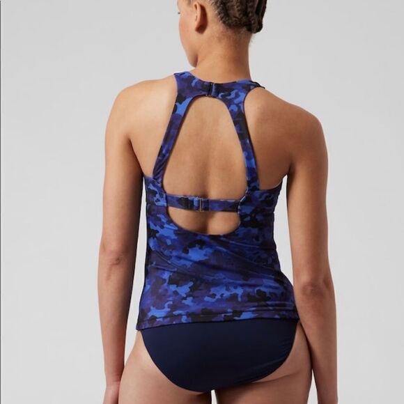 Athleta Blue Camo Women's Swim Top - Picture 2 of 8